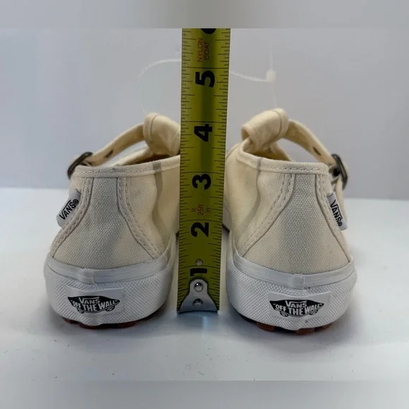 NWOB Vans Cream canvas Mary Jane Buckle Slip-Ons W9, M7.5 - Picture 12 of 14